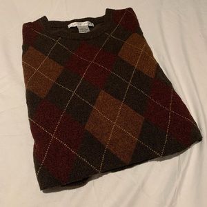 Small Cropped Argyle Sweater